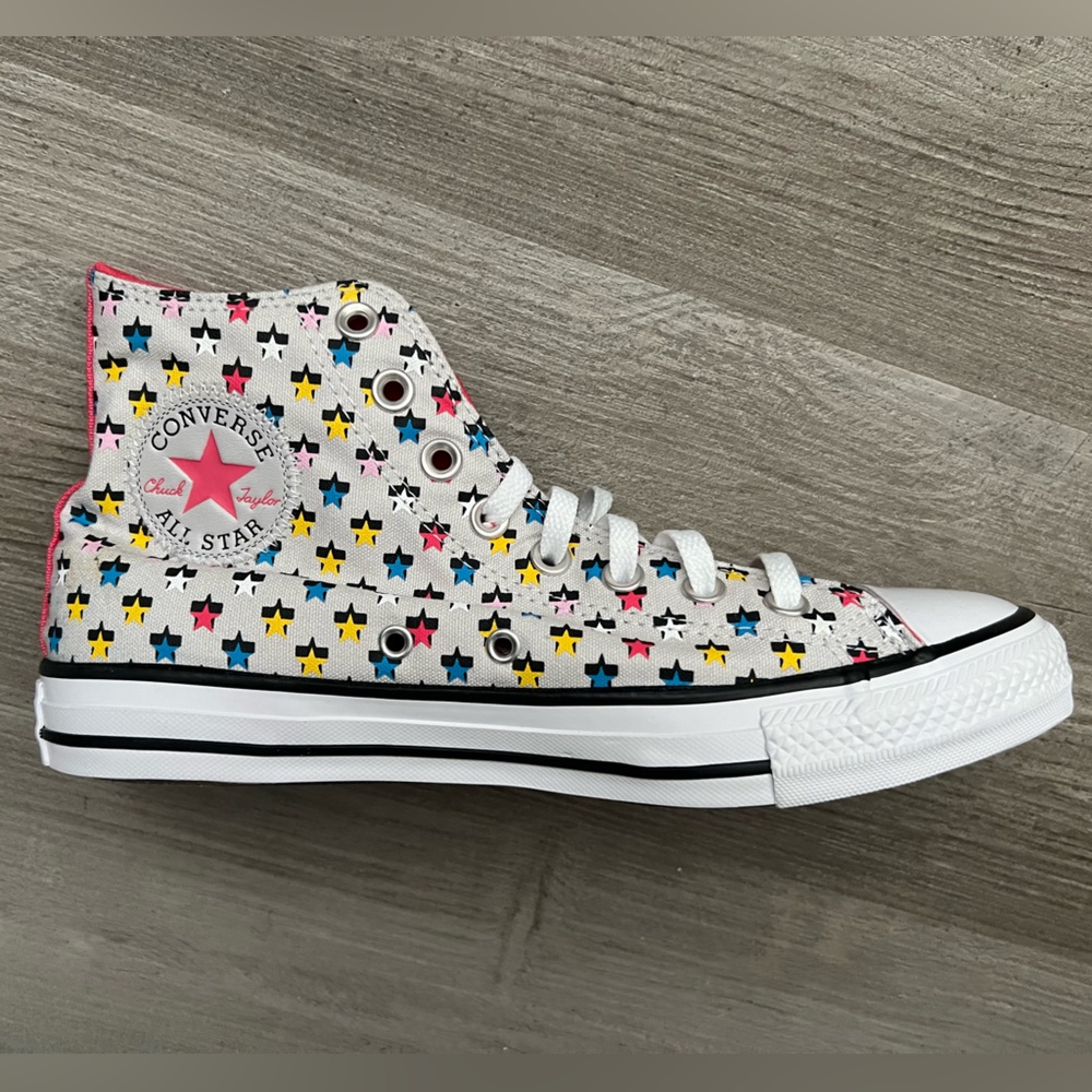 NWT Converse Colorful Shadow Star Gray High Top NWT